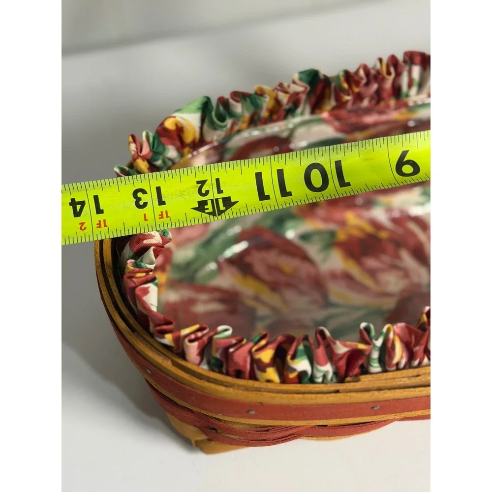 VTG Longaberger Grandma Bonnie May Series Tulip Basket Brown Floral Liner 1995